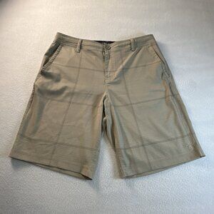 Hang Ten Shorts Mens 36 Tan Print Flat Front Bermuda Casual Outdoor Active